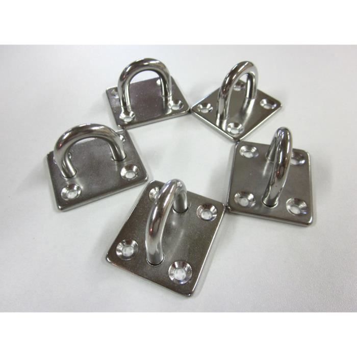 inox Lot de 10 Pièces Pontet Sur Platine 45x15mm