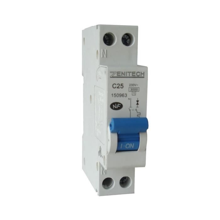 Disjoncteur PH/N - 25A NF - Zenitech