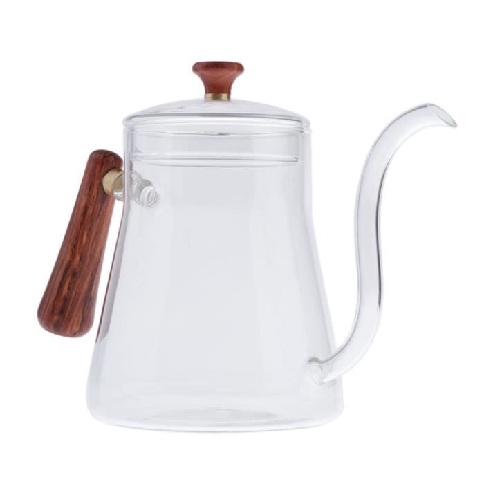 Bouilloire Verseuse En Verre Col De Cygne 600 Ml - Pour Café, Thé, Dégustation