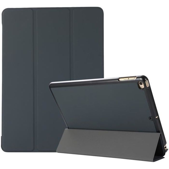 Housse Étui iPad 9.7 Coque de Protection (2017 & 2018) Fine avec [Support]  [Magnétique Rabat] Givré PU Cuir -noir - Cdiscount Informatique