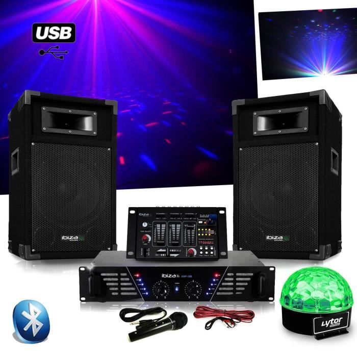 Pack Sono Ampli Enceintes 500w Table De Mixage