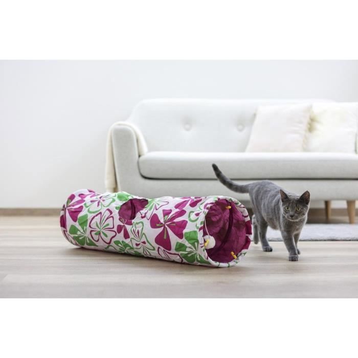 Tunnel pour chat - KERBL - Flower - Multicolore - L. 90 cm × Ø 25 cm Tunnel pour chat - KERBL - Flower - Multicolore - L. 90 cm × Ø 25 cm