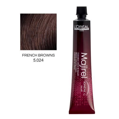 L’Oréal Professionnel Majirel French Browns Haarfarbe 7,42 – Mittelblond Kupfer Irisierend, 50 Ml