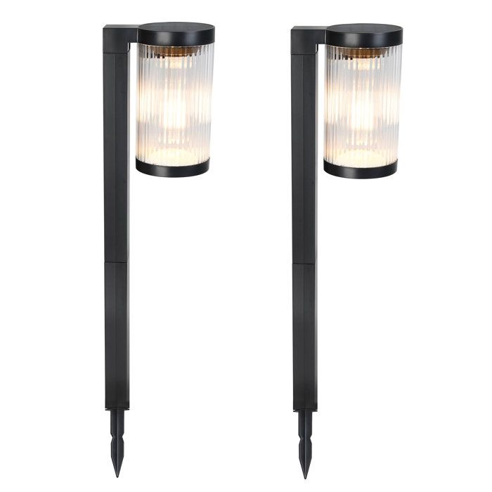 Lot 2 balises solaires LUMISKY BEAMLIT LED chaud H58 cm Eclairage jardin allée terrasse