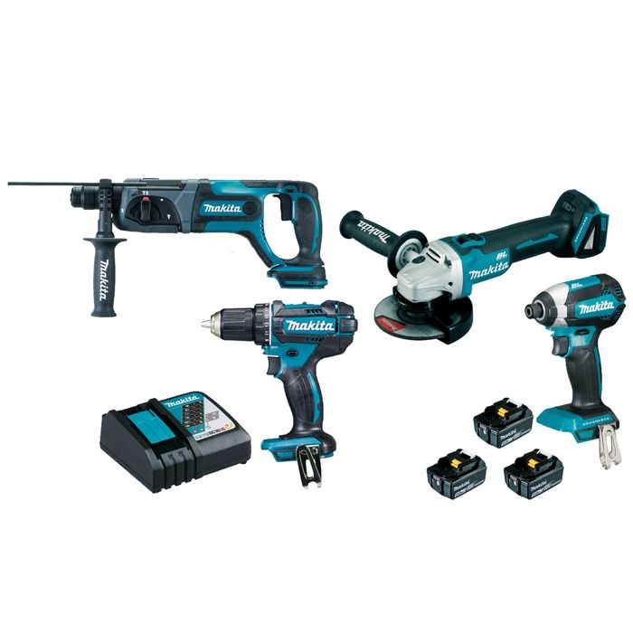 PACK de 4 machines 18V Li Ion 5.0Ah MAKITA DLX4080TX1