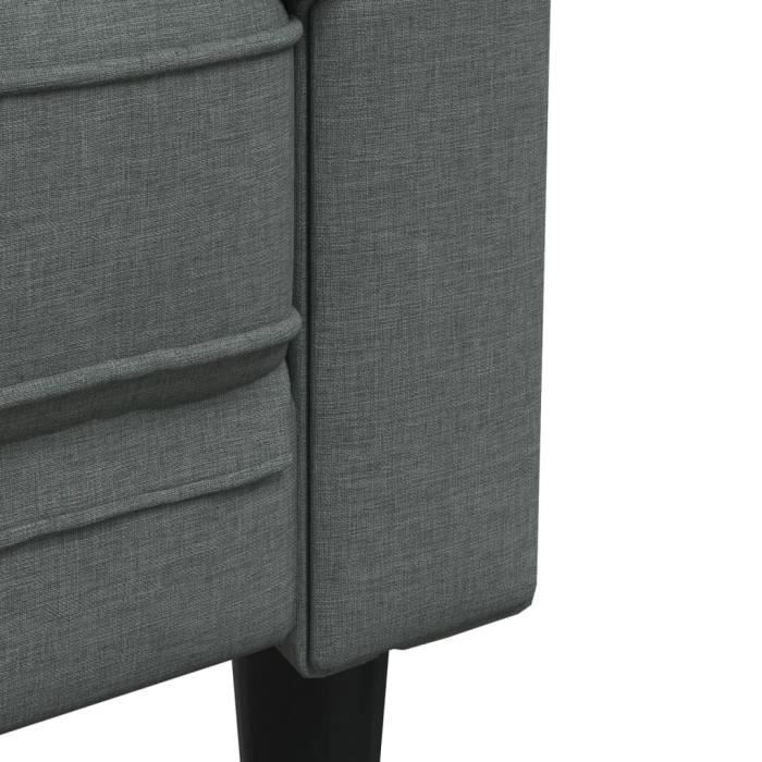 Fauteuil - MOTHINESSTO - Chesterfield - Gris foncé - Tissu 100% polyester - 1 place
