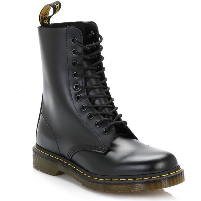 Bottes en cuir noir Dr. Martens 1490 Smooth à lacets pour adulte