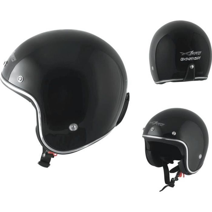 Casque Moto Jet noir tg.XXL Kustom Scooter ECE 22-05 approbation