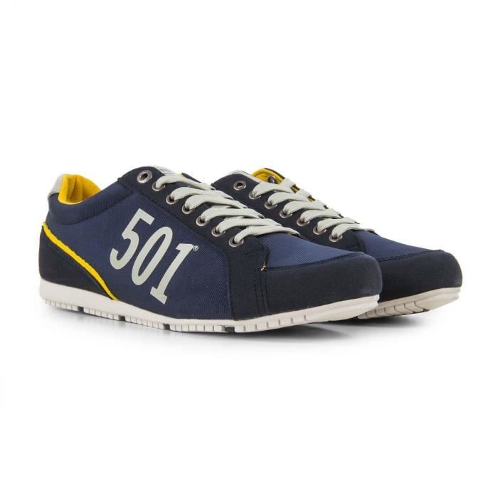 basket toile bleu marine homme
