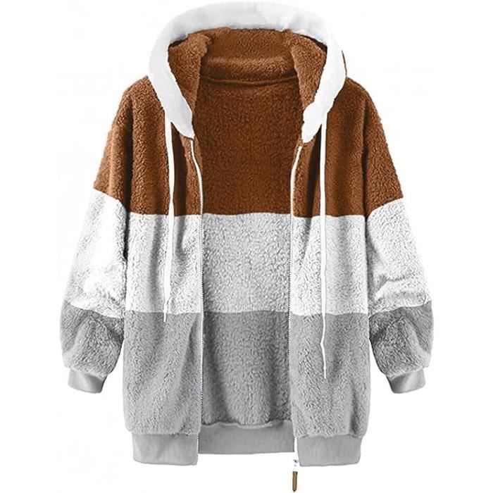 ZEZKT Sweat à Capuche Femme Chat Pas Cher Pull Polaire Chaude