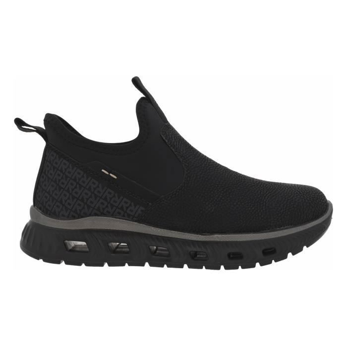 sneakers compensées slip-on rieker femme noir