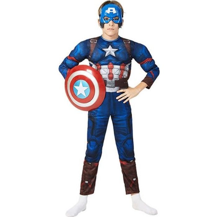 Déguisement Captain America avec masque pour enfant - Taille