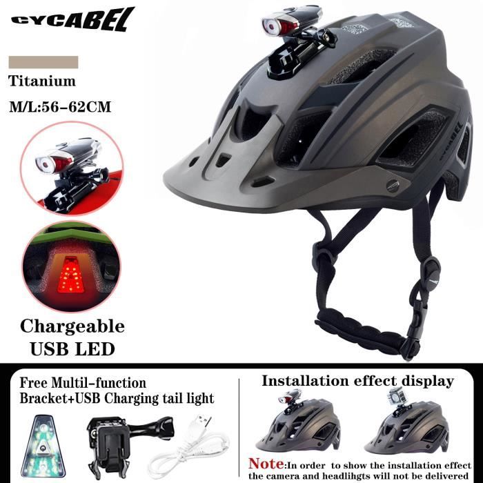 Casque de Vélo,avec Amovibles Visière et à Lumière LED, certifié CE