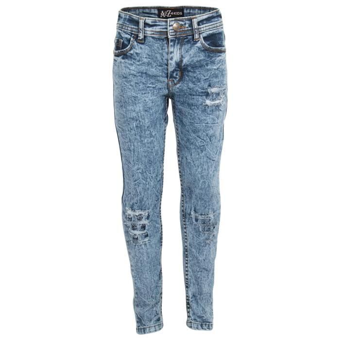 enfants filles extensible denim jeans déchiré délavé tie dye imprimer mode jegging maigre pantalon élégant trousers âge 5-14 ans