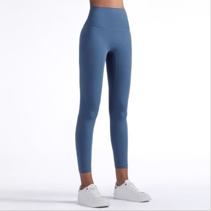 Yaavii Legging Sport Femme Taille Haute – Legging Yoga Long Sans Couture – Compression Abdominale – Noir/Bleu Foncé/Brun