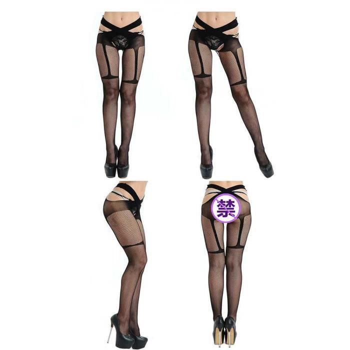 Collants Résille Femme - Taille Haute - Bas Sexy Et Confortables - Nylon/Élasthanne - Taille Unique
