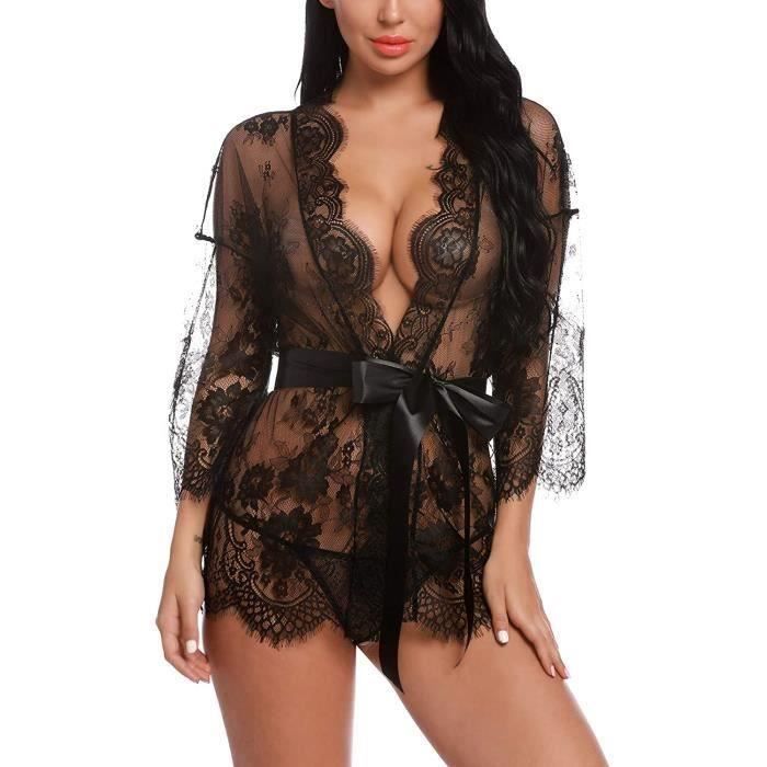 Femme chemise de nuit clearance transparente
