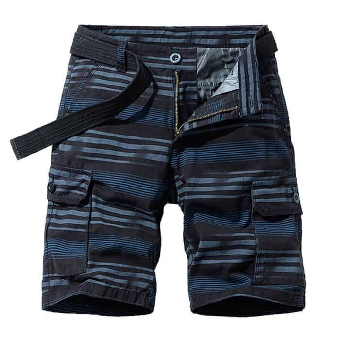 Short Cargo Homme Taille Mi-haute Multi-poches Short Court à Cordon De Serrage Short à Séchage
