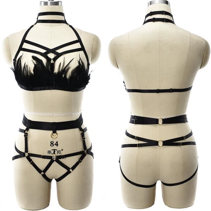 Ensemble de lingerie en dentelle, soutien-gorge trois pièces et string