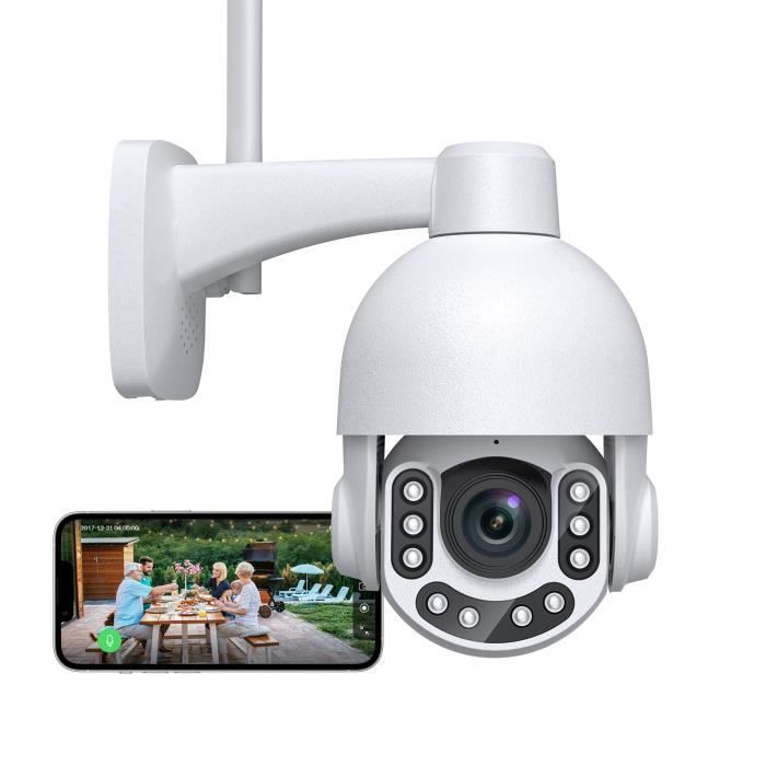NETVUE Caméra Surveillance WiFi PTZ 3MP, Vision Nocturne, Détection