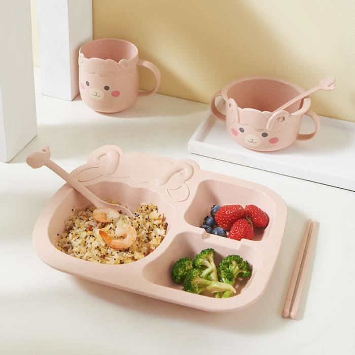 6PCS Vaisselle Assiette COUVERTS Bébé Enfants Dîner Déjeuner Repas