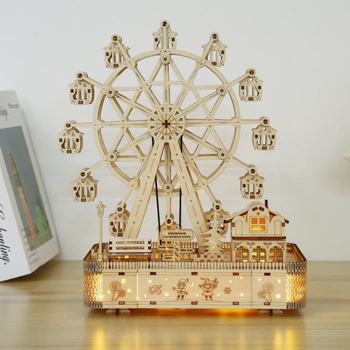 Puzzle 3D en bois grande roue boîte à musique kits de modèles brico Puzzle 3D en bois grande roue boîte à musique kits de modèles brico