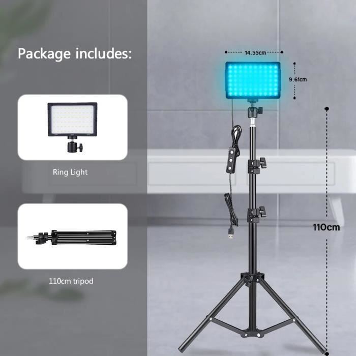 Baguette LED Baguette Lumineuse LED LUXCEO P400 - RVB 36000 Couleurs - 2500K -6500K - 2000 Lumens - Télécommande Lampe LED Télécommande 2500mAh
