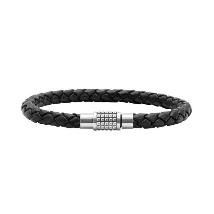 Bracelet Homme ROCHET LOCKER en Acier et Cuir - 21.5cm Noir et Argenté -  B370160LA - Achat / Vente bracelet - gourmette Bracelet Homme ROCHET  LOCKE Homme Adulte Acier - Soldes sur Cd
