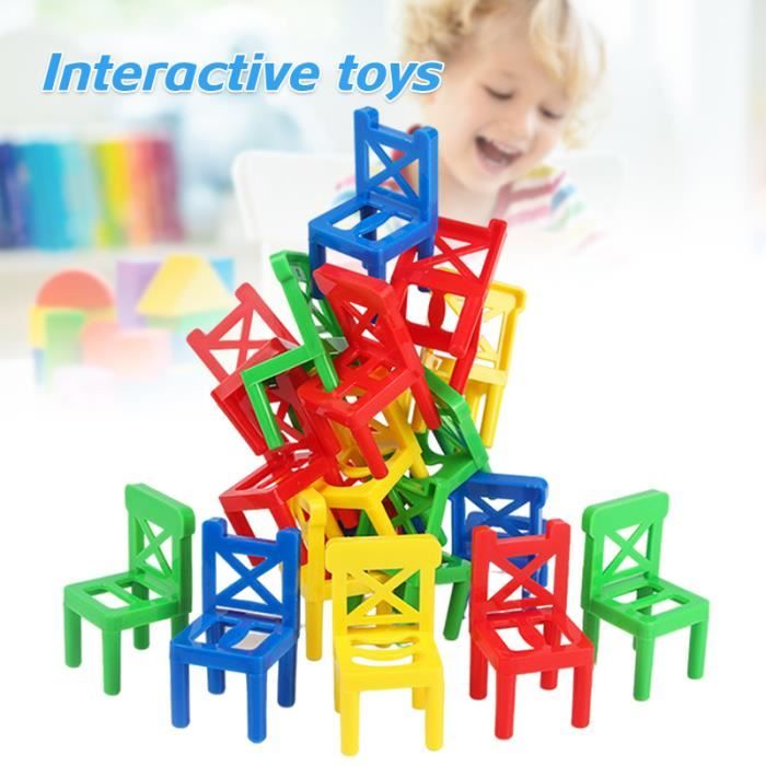 TIVUNORON Jeu D'empilage De 42 Mini Chaises – équilibre, Réflexion, Multijoueurs
