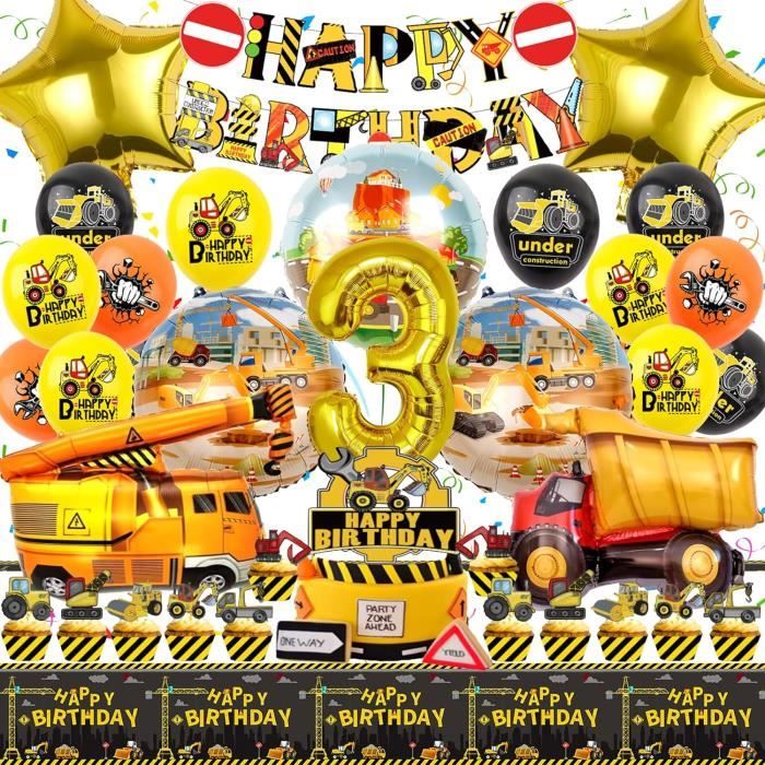 Kit Anniversaire Chantier 3 Ans, Construction De Ballon Chantier Pour
