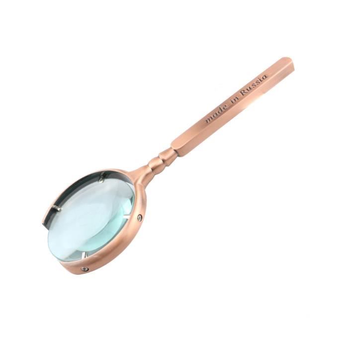 Loupe avec poignée en os sculptée torsadée vintage pour