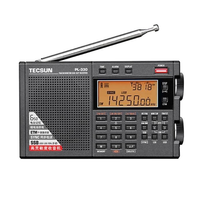 Radio Portable Tecsun PL-330 - FM, Ondes Longues, Moyennes, Courtes, Bande Latérale Unique - Multifonction
