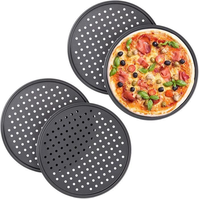 AZKEEGREY Lot de 4 grilles à pizza en aluminium de 25,4 cm pour