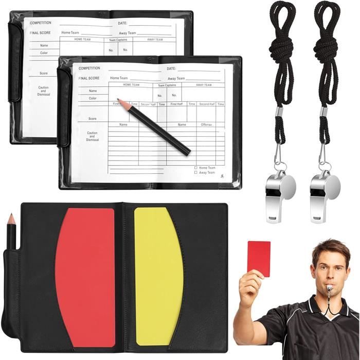 Set De Cartes Arbitre De Soccer Avec Sifflet - Jeu De Cartes Arbitre Jaune Et Rouge
