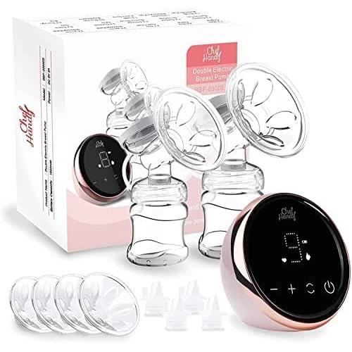 Tire-lait électrique Double Portable - 3 Modes / 9 Niveaux, écran Tactile LED, Silencieux (<48 DB) Et Rechargeable USB (rose) - 11