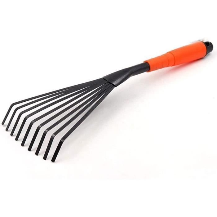 Tooloflife Mini Rastrello Da Giardino 9 Rebbi – Acciaio Temperato Con Impugnatura Ergonomica – Attrezzo Portatile Per Foglie E Pulizia - 4