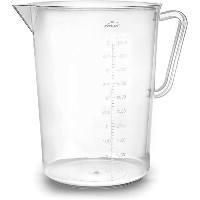 Carafe Doseuse Lacor Inox 2L | Graduations Ml/onces | Bec Verseur Anti-Goutte | Lave-vaisselle