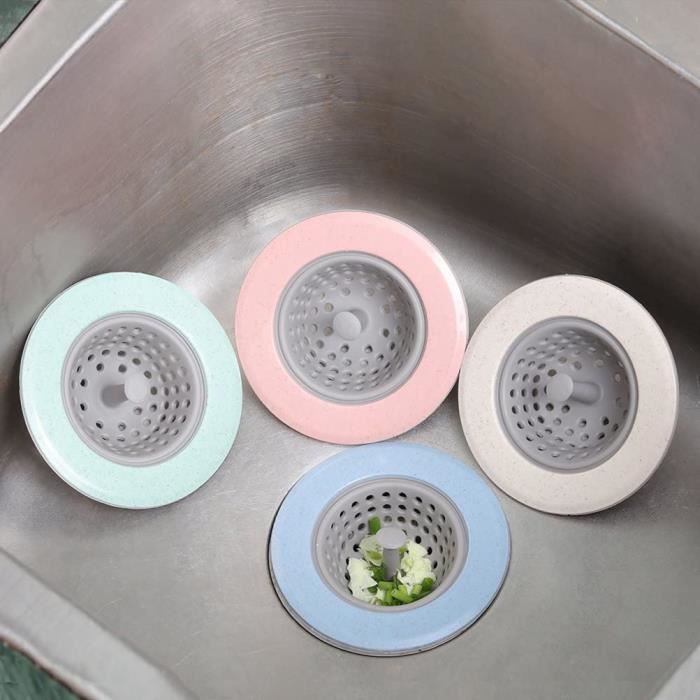 Pink)Filtre d'évier, attrape cheveux pour la cuisine et la salle de bain,bouchon, couvercle de
