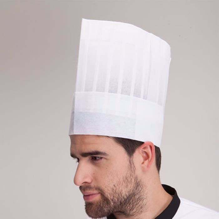 20 pcs Chef Hat Hôtel Restauration Cuisine Non-Tissé Cook Cap Boulangerie  Serveur Respirant Travail Caps Restaurant Cuisine Chapeau Jetable Cook