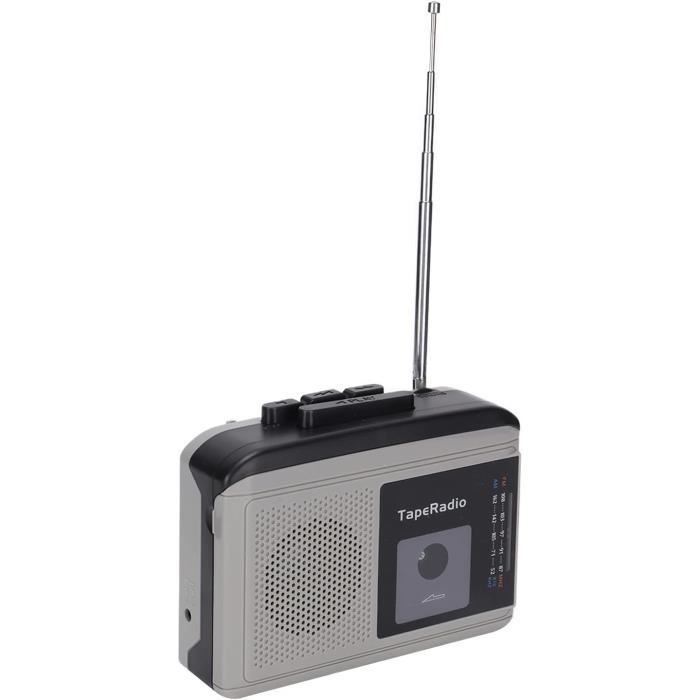 Lecteur Cassette Portable Rétro + Radio AM/FM + Bluetooth & AUX – Nostalgie 2025 En Noir Classique !