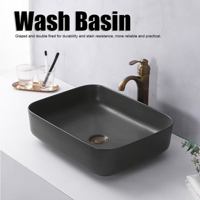 Évier Rond De Salle De Bain Avec Bonde Pop-up Blanc Au-dessus Du Comptoir Lavabo En Porcelaine Et Céramique Pour Comptoir D'hôtel (taille S