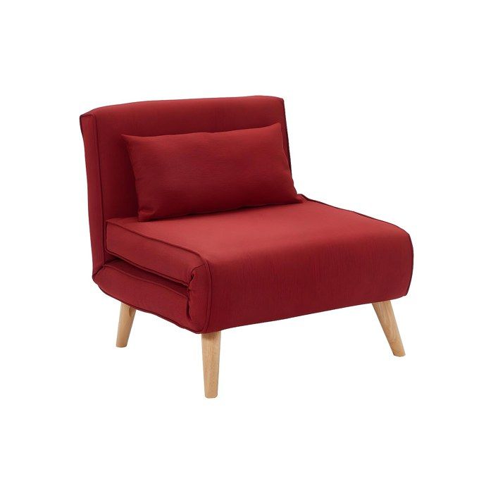 Fauteuil convertible POSIO en tissu - Rouge Fauteuil convertible POSIO en tissu - Rouge