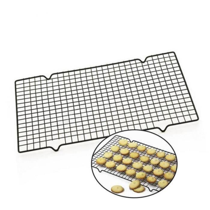 Grille De Refroidissement Pliable Pour Pâtisserie - 40x25x7 Cm, Fil De Fer Noir, Pour Gâteaux, Biscuits, Grillades