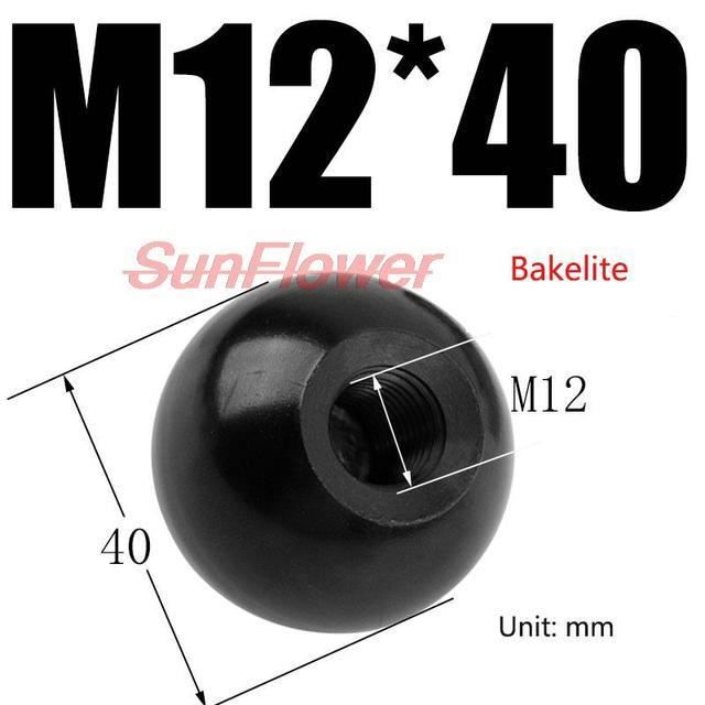Lot 4 Boutons Sphériques WTB M12 - Diamètre 40mm - Noir - Norme DIN 319 - Acier