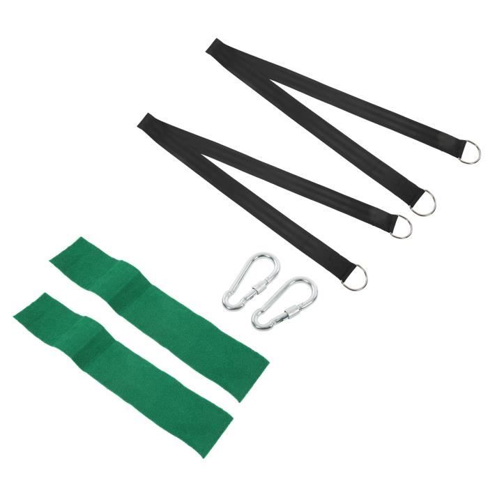 HEOUCH 2 Jeux De Hamac Sangles, Sangle Balancoire Arbre, Sangle Mousqueton, Boucles D'escalade En Acier Inoxydable Avec écrous Anti-Décrochage, Pour Hamacs, Balançoires, Camping