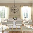 MEUBLES COSY Lot de 2 fauteuils chaises - Tissu Beige – Pieds métal effet bois –Style Scandinave – Salle à manger, bureau, salon-1