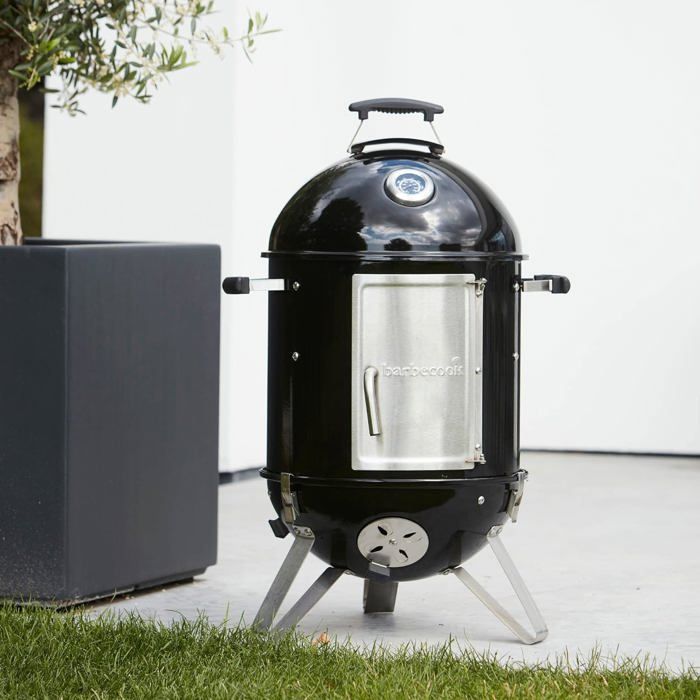 Oskar S Fumoir 2 En 1, Fumoir Et Barbecue Pour Fumage À Chaud Et Froid, En Émail Noir Avec