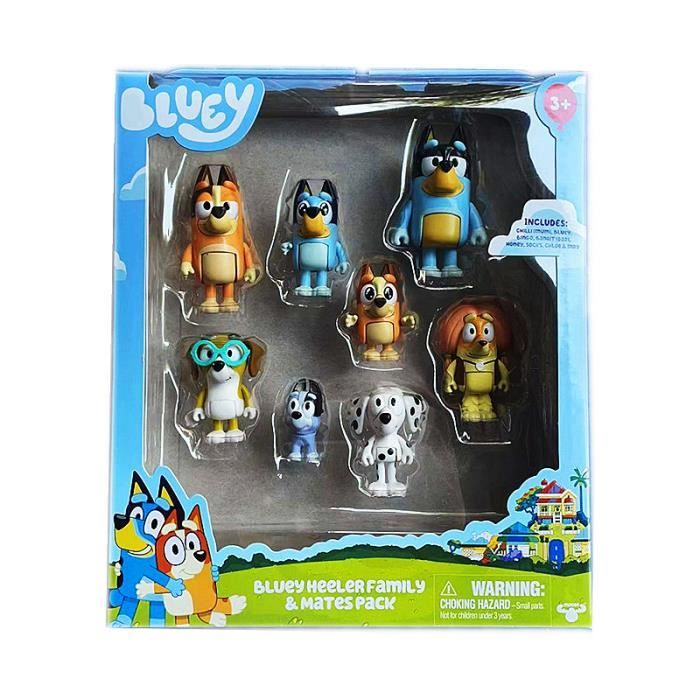 8 Pcs figurines Bluey Family Toys en PVC pour enfants (couleurs