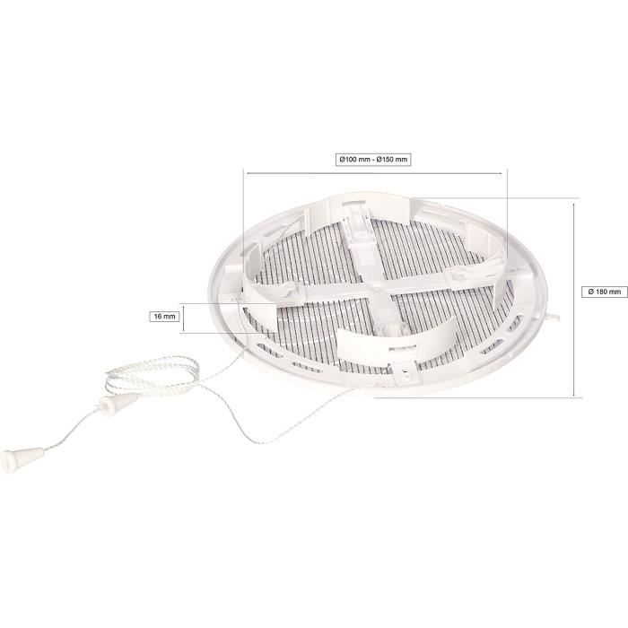 Grille de ventilation ronde / 100 - 150 mm / noir - Cdiscount Bricolage
