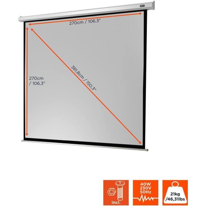 Pariszhuo Écran Motorisé Economy Pour Le Home-Cinéma Et Les ...